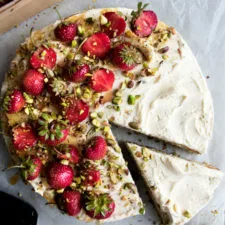 Pistachio Cake with Whipped Honey Mascarpone