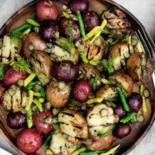 Grilled Potatoes & Beans with Cornichon Vinaigrette