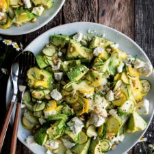 Summer Squash Salad with Avocado & Pine Nuts