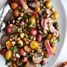 Farmers Market Garlicky Sausage & Beans