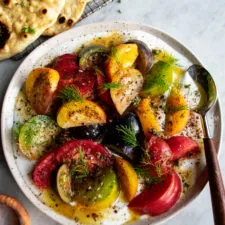 Tomato Salad with Garlic Butter Dressing