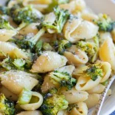 Garlic Parmesan Pasta with Roasted Broccoli