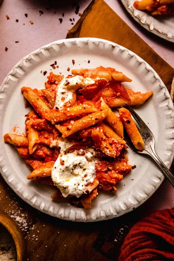 Rigatoni picantes al vodka