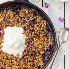 Mixed Berry Crisp with Chocolate and Pecans