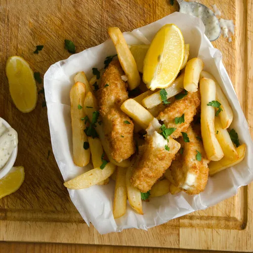 Crispy Fish and Chips with Tartar Sauce (Gluten Free)