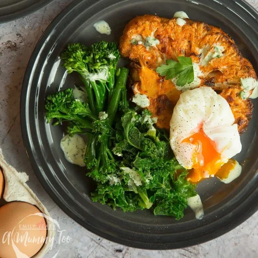 Receta de filete de coliflor con huevos para el desayuno