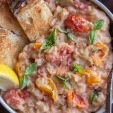 Refried White Beans with Cherry Tomato
