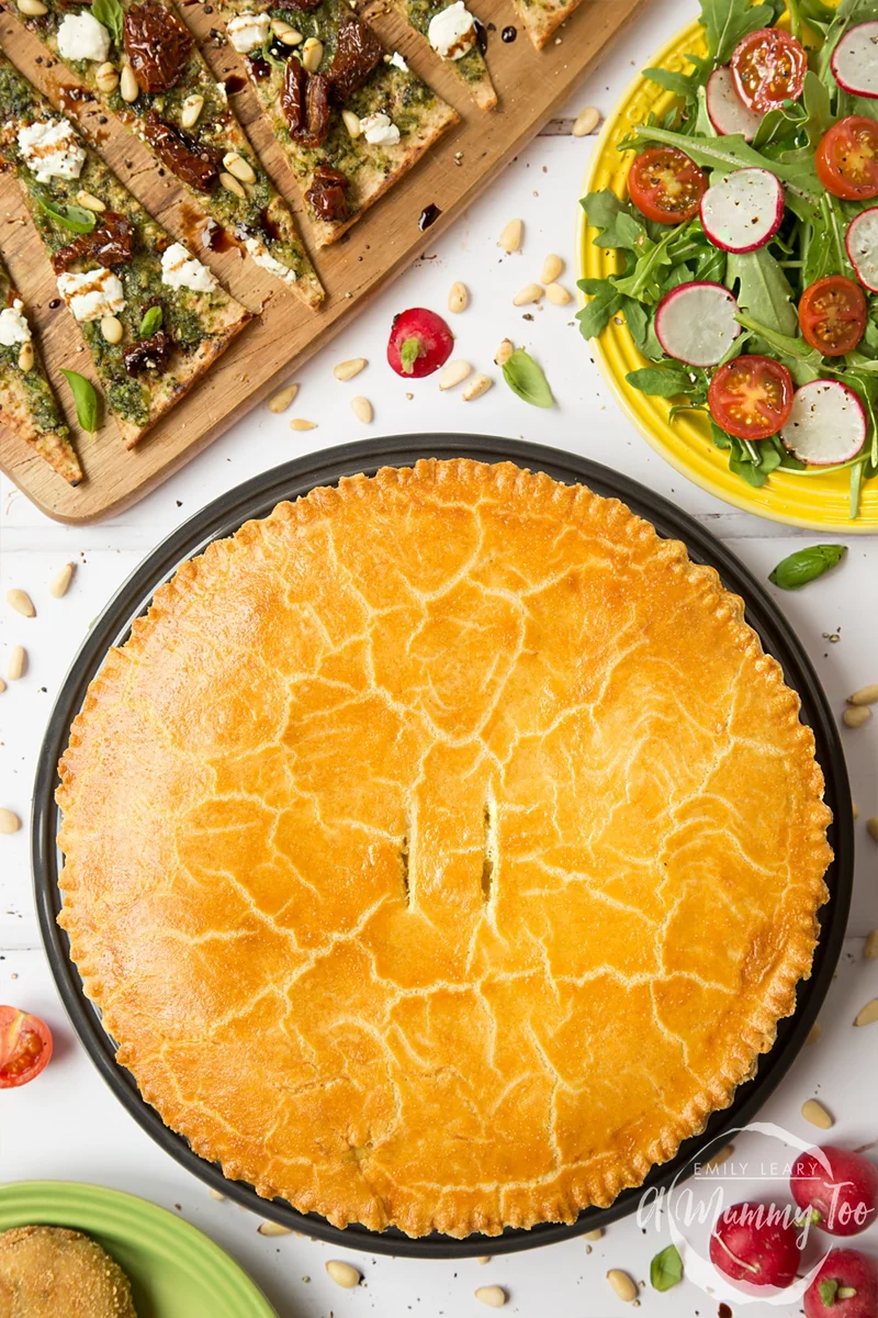 Cheesy Red Lentil Pie with Cornmeal Pastry Recipe
