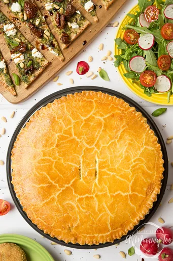 Cheesy Red Lentil Pie with Cornmeal Pastry Recipe