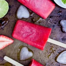 Strawberry Rhubard & Lime Popsicles