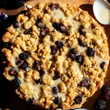 Blackberry Zucchini Coffee Cake with Honey Glaze