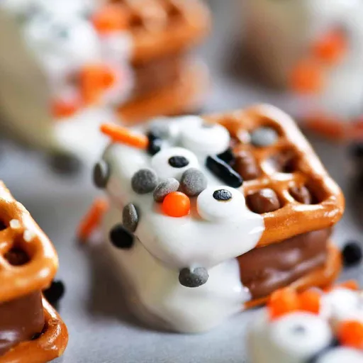 Pretzels con Barritas de Chocolate de Halloween