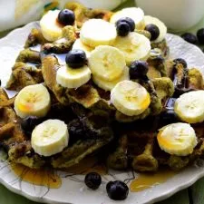 Blueberry Banana Matcha Waffles