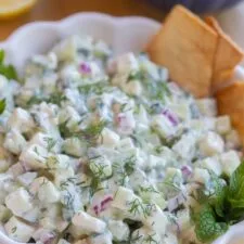 Chunky Tzatziki Cucumber Salad