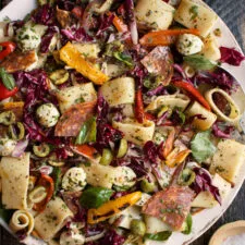 Italian Pasta Salad with Caramelized Peppers & Onions