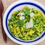 Watercress Pesto Pasta with Peas