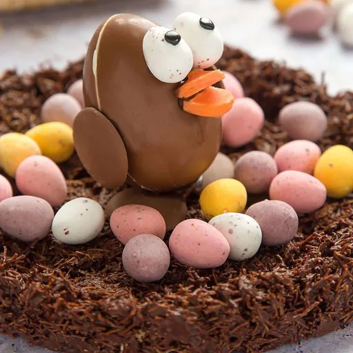 Easter Chocolate Egg Chick in A Wheaty Chocolate Nest Recipe