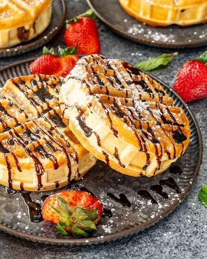 Banana Nutella Stuffed Waffles