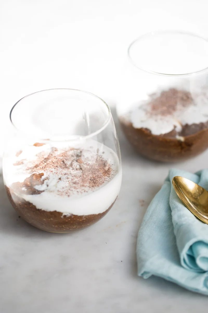 Pudín de chocolate café y chia (pudin mocha-chia)