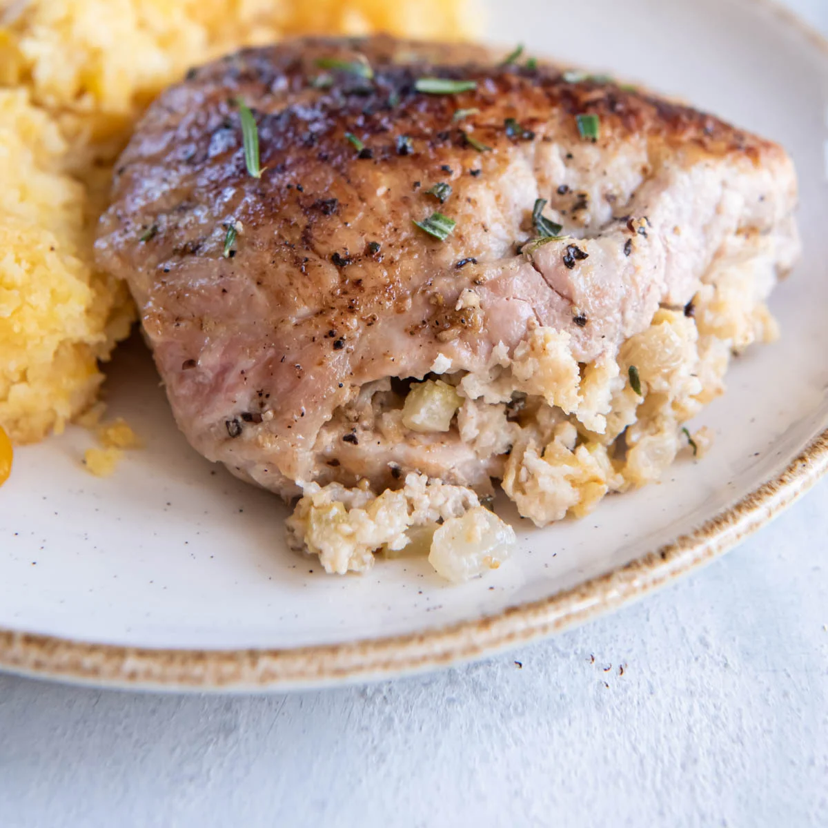 Stuffed Pork Chops with Apple