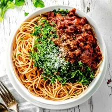 Pasta con setas fácil y alta en proteínas