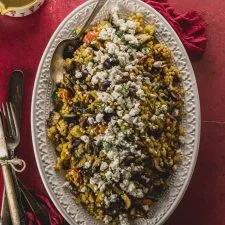 Cuscús israelí con verduras asadas