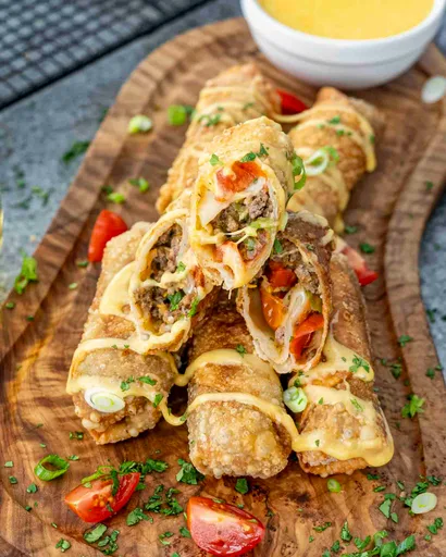 Beef Taco Egg Rolls