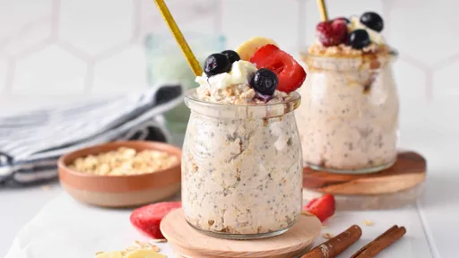 Avena Nocturna con Queso Cottage