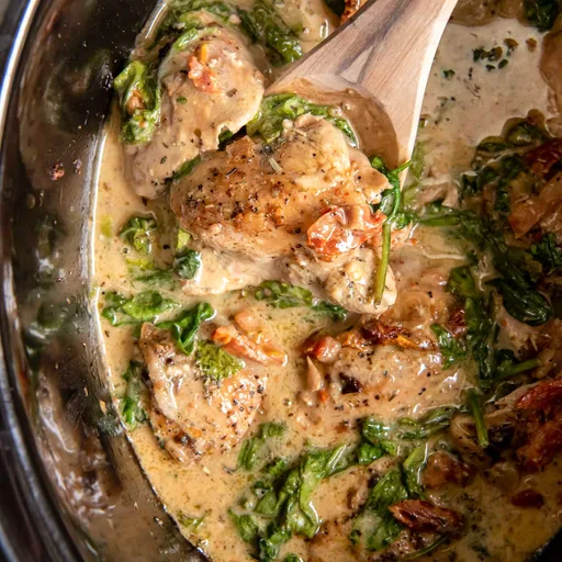 Tuscan Slow Cooker Chicken Thighs