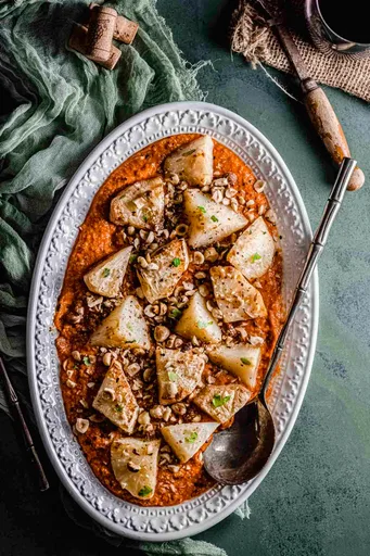 Roasted Celeriac with Romesco Sauce