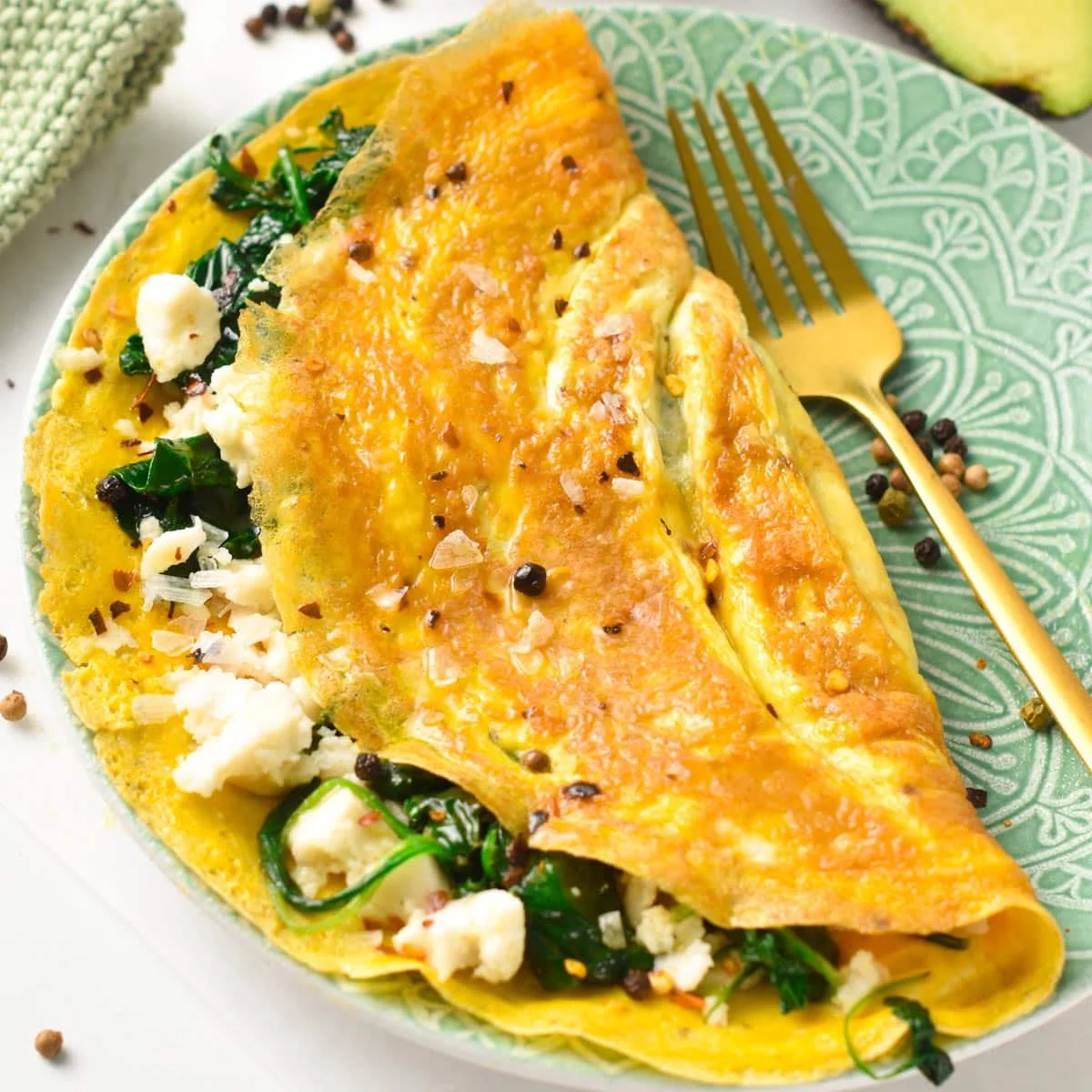 Feta Spinach Omelet