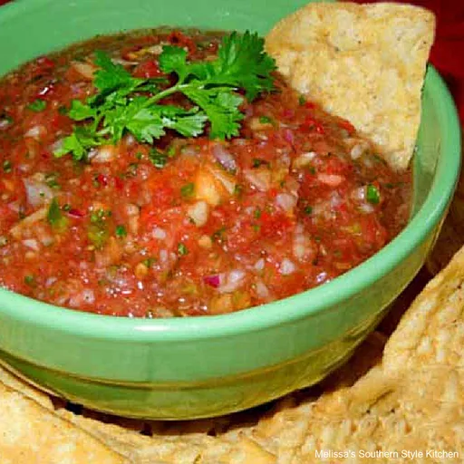 Salsa fresca de melocotón y tomate