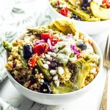 Roasted Vegetable Quinoa Greek Salad