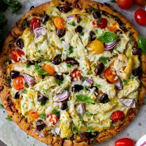 Receta de pizza de pollo al pesto