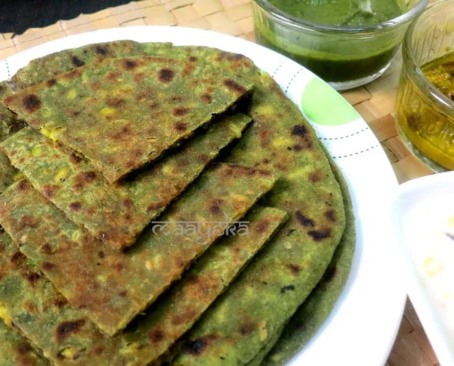 Palak and Moong Sprout Paratha