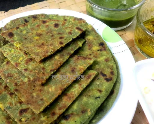 Palak and Moong Sprout Paratha