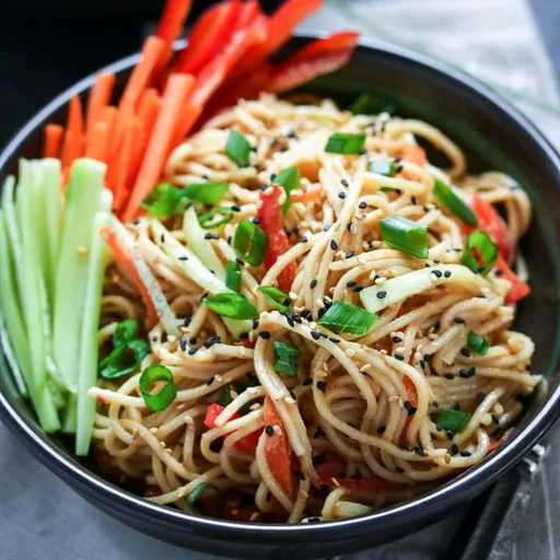 Cold Sesame Noodles with Crunchy Vegetables Recipe