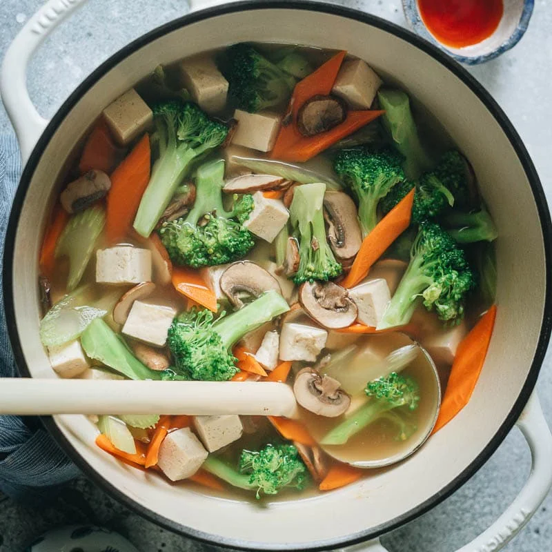 Chinese Vegetable Soup with Tofu - Takeout Style