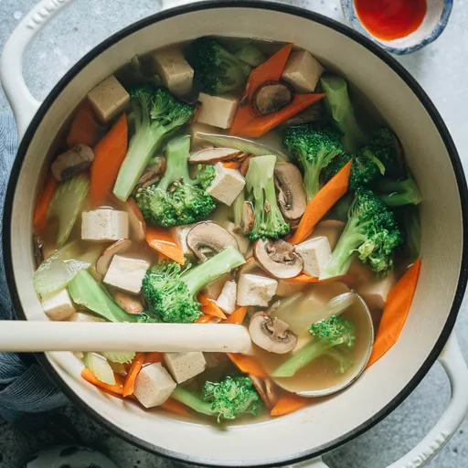 Chinese Vegetable Soup with Tofu - Takeout Style