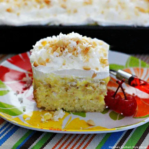 Hawaiian Pineapple Coconut Poke Cake