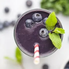High Protein Blueberry Kale Smoothie
