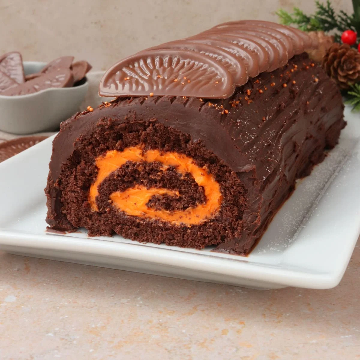 Chocolate Orange Yule Log
