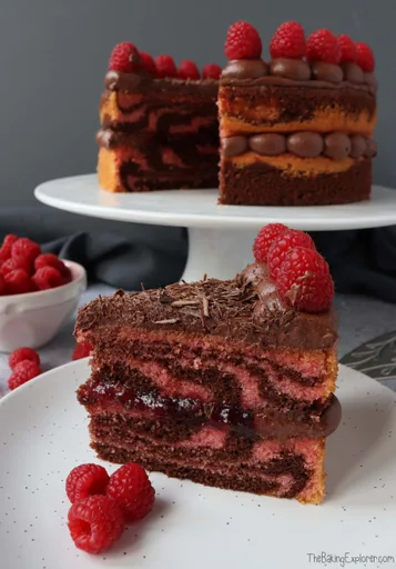 Chocolate & Raspberry Zebra Cake