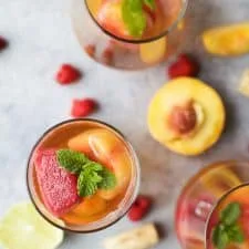 Rosé Wine with Fresh Fruit Cubes