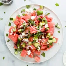 Refreshing Watermelon Feta Salad with Cucumber