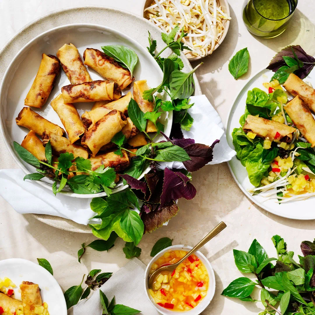 Vietnamese spring rolls with pineapple nuóc châm