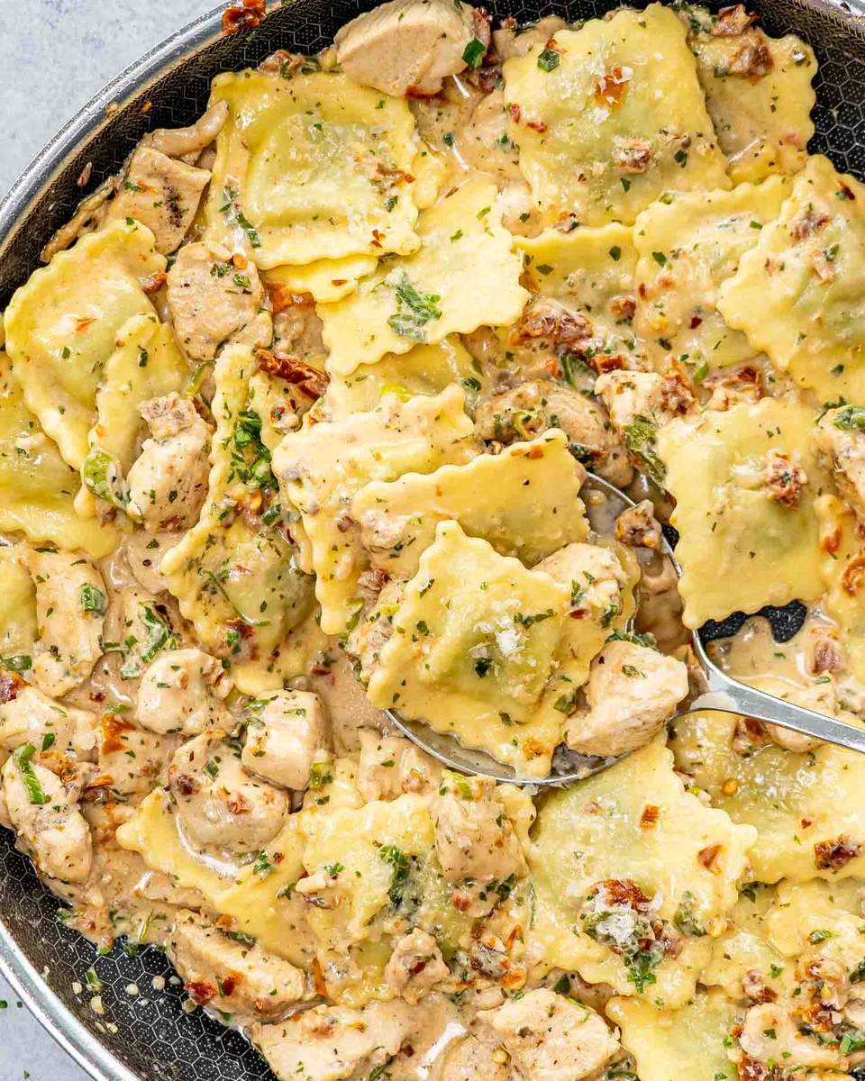 Creamy Sun-Dried Tomato Chicken Ravioli