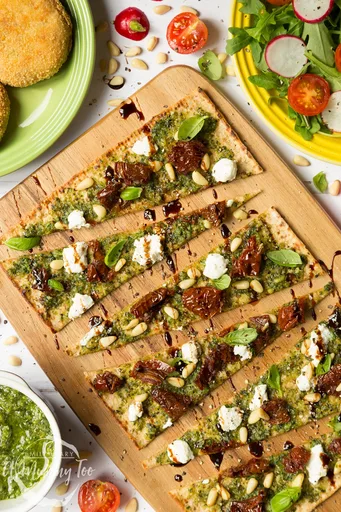 Speedy Pesto Flatbread Pizza Recipe