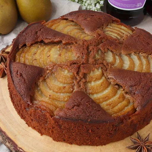 Dandelion & Burdock Poached Pear Cake