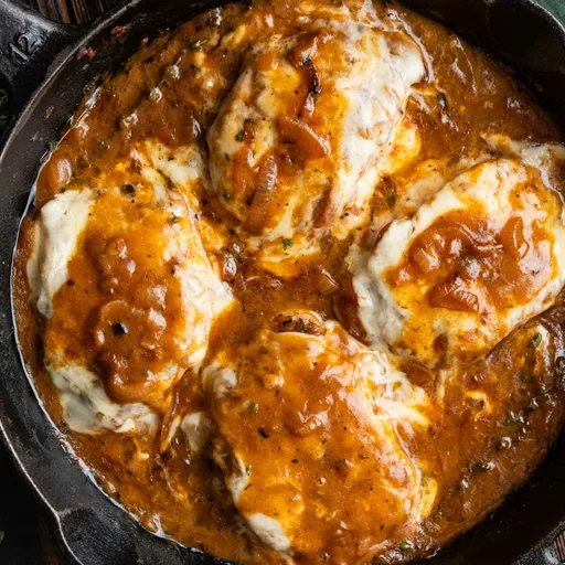 Receta de chuletas de cerdo a la cebolla francesa